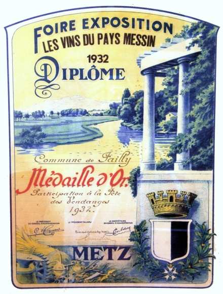 Médaille des vins de Moselle - Mairie de Failly - Vrémy